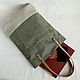 Order Army green color bag made of soft thick canvas. Cuteshop. Livemaster. . Classic Bag Фото №3