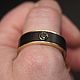Gold ring with ebony and diamond 0,25 ct German Kabirski. Rings. yakitoriya. My Livemaster. Фото №4