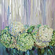 Hydrangeas in the rain. Interior painting with acrylic and oil, Pictures, Samara,  Фото №1