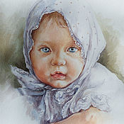 Картины и панно handmade. Livemaster - original item Pictures: Watercolor portrait of a little girl.. Handmade.
