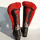 Order Felted boots Red and black. wool gifts. Livemaster. . High Boots Фото №3