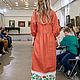 Льняное платье с винтажной вышивкой "Хранительница очага". Платья. АВТОРСКАЯ ОДЕЖДА и ТЕКСТИЛЬ -Евгении Рябцевой / 'ГНЁЗДЫШКО' (evgenialinen). Ярмарка Мастеров.  Фото №13