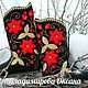 Women's boots, black with gold embroidery, Felt boots, Cheboksary,  Фото №1