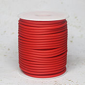 Материалы для творчества handmade. Livemaster - original item Rubber Cord 3mm Red 50cm Silicone Cord Hollow for Necklace. Handmade.