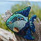 Brooch Fish of my dreams brooch fish brooch scalar. Brooches. Home textiles for children and toys. My Livemaster. Фото №6