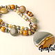 Jasper beads with pendant. Necklace. Grafoli jewellery. Online shopping on My Livemaster.  Фото №2