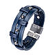 Blue leather bracelet with three studs, Bead bracelet, Moscow,  Фото №1