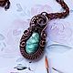  Кулон с ярким камнем  подарок на Пасху. Камни. Украшения WIRE WRAP Медная магия. Ярмарка Мастеров.  Фото №6