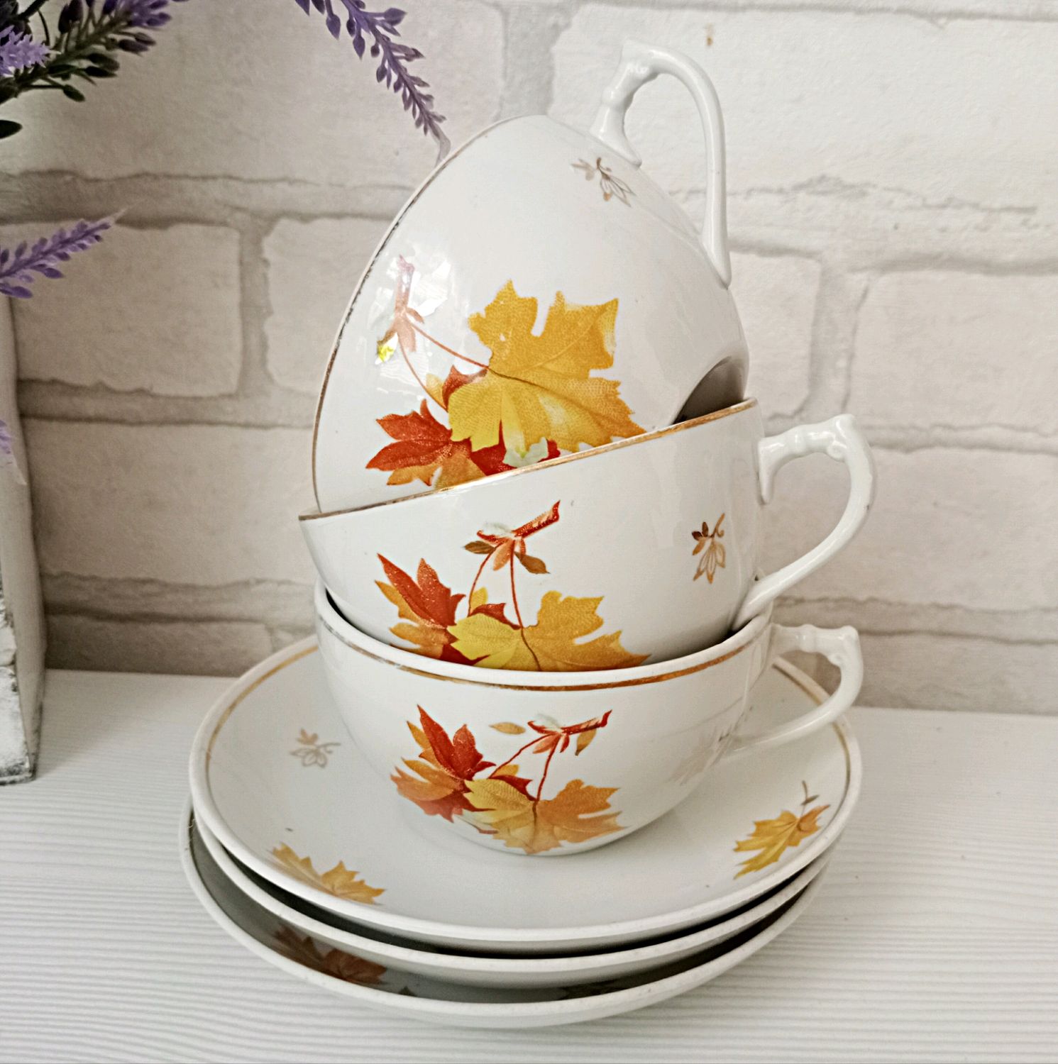 Винтаж: Чайные пары Кленовый лист.Дулево 1961год купить в интернет ...