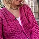 Women's knitted fuchsia cardigan made of pure cotton in stock. Cardigans. Kardigan sviter - женский вязаный свитер кардиган оверсайз. My Livemaster. Фото №6