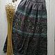 Long linen skirt 'Asya' with roses in gray, Skirts, Baranovichi,  Фото №1