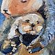 Oil painting 'Mother's love', otters. Pictures. Zhanne Shepetova. My Livemaster. Фото №5