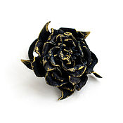 Украшения handmade. Livemaster - original item Elastic Hair Band Rose Black Leather Flower Retro Decoration Gift. Handmade.