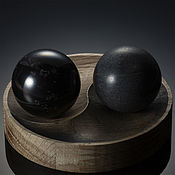 Фен-шуй и эзотерика handmade. Livemaster - original item Massage Balls Shungite and Steatite 40mm - 2 pcs on a Yin-Yang stand. Handmade.
