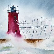 Картины и панно handmade. Livemaster - original item Painting The Sea. Seascape. Painting lighthouse landscape. Handmade.