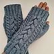 Mittens with braids gray, S. Mitts. HOBBIMANIYA. Online shopping on My Livemaster.  Фото №2
