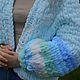 Голубой оверсайз женский кардиган крупной ручной вязки с обла. Кардиганы. Оксана (oxigfashion). Ярмарка Мастеров.  Фото №4