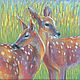 Два оленёнка, пастель, Картины, Верхняя Хава,  Фото №1