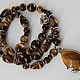 Order Necklace with pendant made of natural stones tiger's eye. Magic box. Livemaster. . Necklace Фото №3