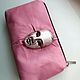 3D Leather Clutch 'Silver Mask', Clutches, Moscow,  Фото №1
