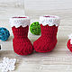 Regalo para el recién nacido: botines de papá Noel rojo, Gift for newborn, Cheboksary,  Фото №1