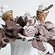 Bouquet Coffee fantasy. Flowers polymer clay handmade. Composition. Olga-art-flower. My Livemaster. Фото №5