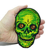 Материалы для творчества handmade. Livemaster - original item Zombie Skull Chevron patch, patch. Handmade.