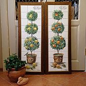 Для дома и интерьера ручной работы. Ярмарка Мастеров - ручная работа Tiles and tiles: Panel on tile Orange and lemon trees. Handmade.