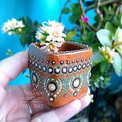 Цветы и флористика handmade. Livemaster - original item Clay pot for cacti and succulents Hazelnut. Handmade.