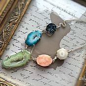 Украшения handmade. Livemaster - original item Delicate Necklace with Druze agate and Quartz. Handmade.