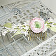 Wedding hair comb made of polymer clay with ranunculus. Comb. Olga-art-flower. My Livemaster. Фото №4