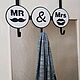 Вешалка на дверь "Mr & Mrs". Вешалки и крючки. TTDecor (Никита,металл в интерьере). Ярмарка Мастеров.  Фото №4