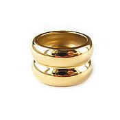 Украшения handmade. Livemaster - original item Ring with a slot, gold wide ring minimalism. Handmade.