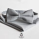 Gray tie necktie pocket square / Set Cardinal, Ties, Moscow,  Фото №1