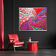 Interior red painting abstraction. Bright big picture. Pictures. House of the Sun (irina-bast). My Livemaster. Фото №5