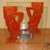 Для дома и интерьера handmade. Livemaster - original item Table bio-fireplace with stained glass pattern 