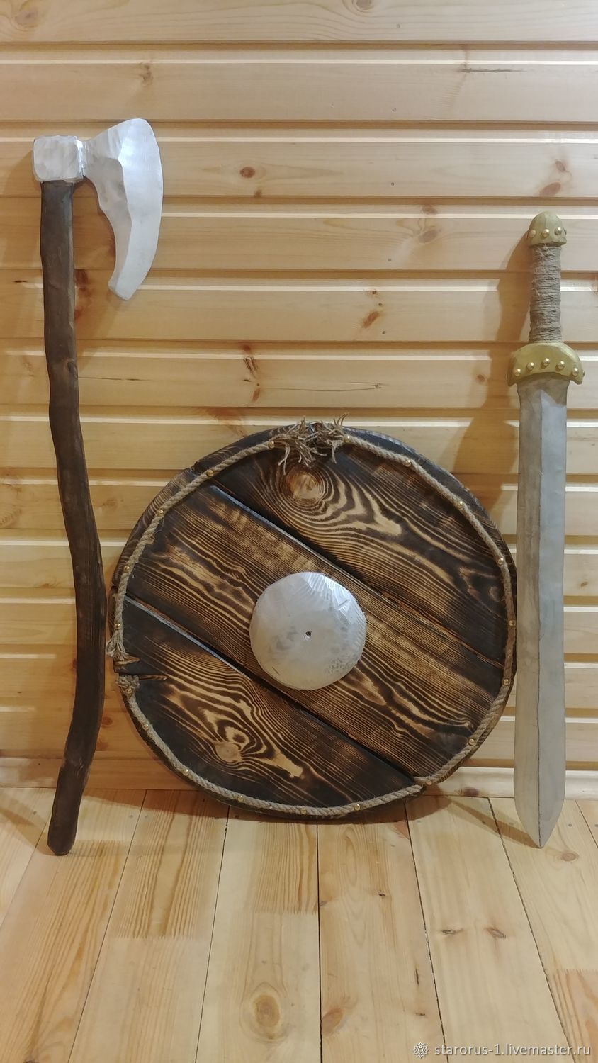 Игрушечный топор для детей - Топор викингов - из бука и липового дерева - описание