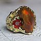 Fuji spirit ring with fire opals, Rings, Moscow,  Фото №1