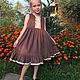 Sundress cotton corduroy 'chocolate', Childrens Dress, Ivanovo,  Фото №1