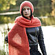 Scarf for women warm knitted in a large elastic band knitted from kid mohair. Scarves. Scarfland. My Livemaster. Фото №5
