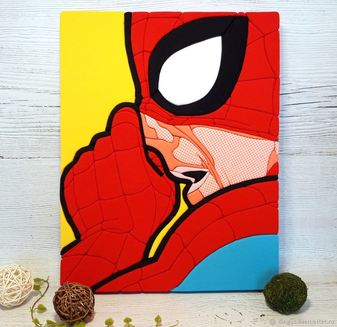 Spider-man in the style of pop art, picture-panels in the technique  kinosage – купить на Ярмарке Мастеров – MDUESCOM | Panels, Moscow