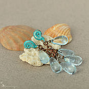 Украшения handmade. Livemaster - original item Earrings-ear-stud: Sea water lampwork murano glass. Handmade.