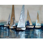 Картины и панно handmade. Livemaster - original item Interior painting Sailboats. Handmade.
