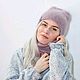 Шапка бини и снуд из пуха норки. Комплекты головных уборов. Lana WoolBoutique. Интернет-магазин Ярмарка Мастеров.  Фото №2