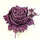 Order Dance Of The Roses. purple. Brooch - Flower is made of genuine leather. ms. Decorator. Livemaster. . Brooches Фото №3