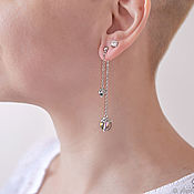 Украшения handmade. Livemaster - original item Long fashion earrings with synthetic opal. Handmade.