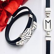 Украшения handmade. Livemaster - original item Bracelet with the rune Evaz silver reverse, on a leather strap. Handmade.