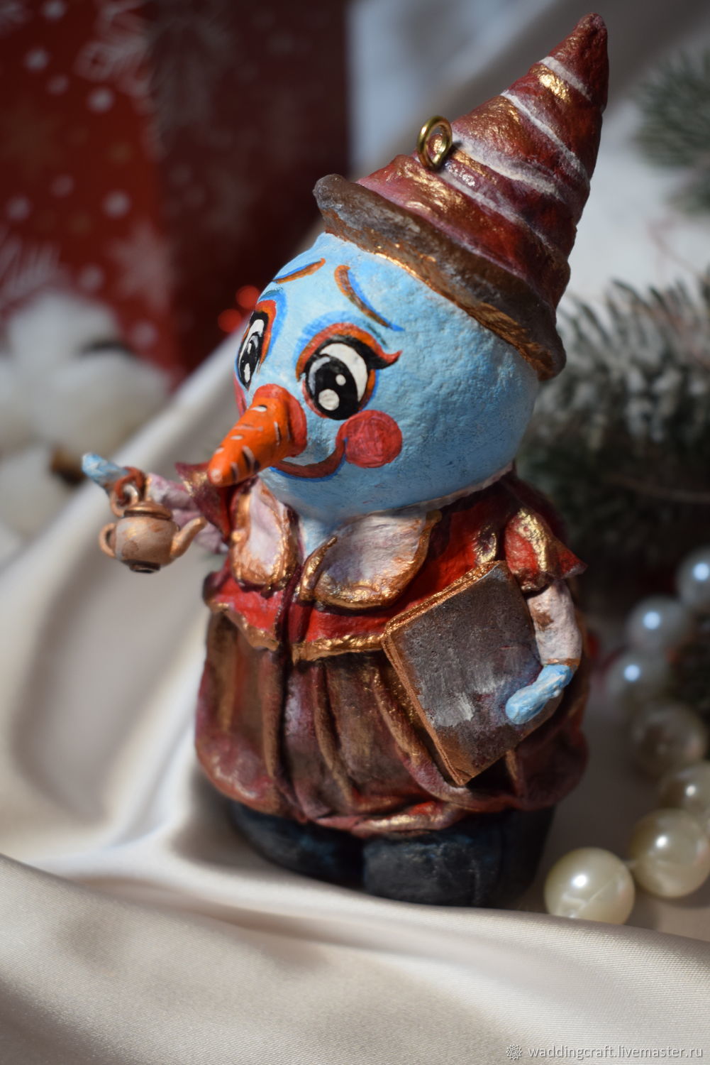 Ёлочная ватная игрушка Снеговик в интернет-магазине на Ярмарке Мастеров ...