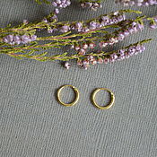 Украшения handmade. Livemaster - original item Hoop earrings: Rings are 10mm.Silver earrings rings with gold plating. Handmade.
