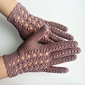 Перчатки женские с люрексом  "Сияние" светло-серый цвет